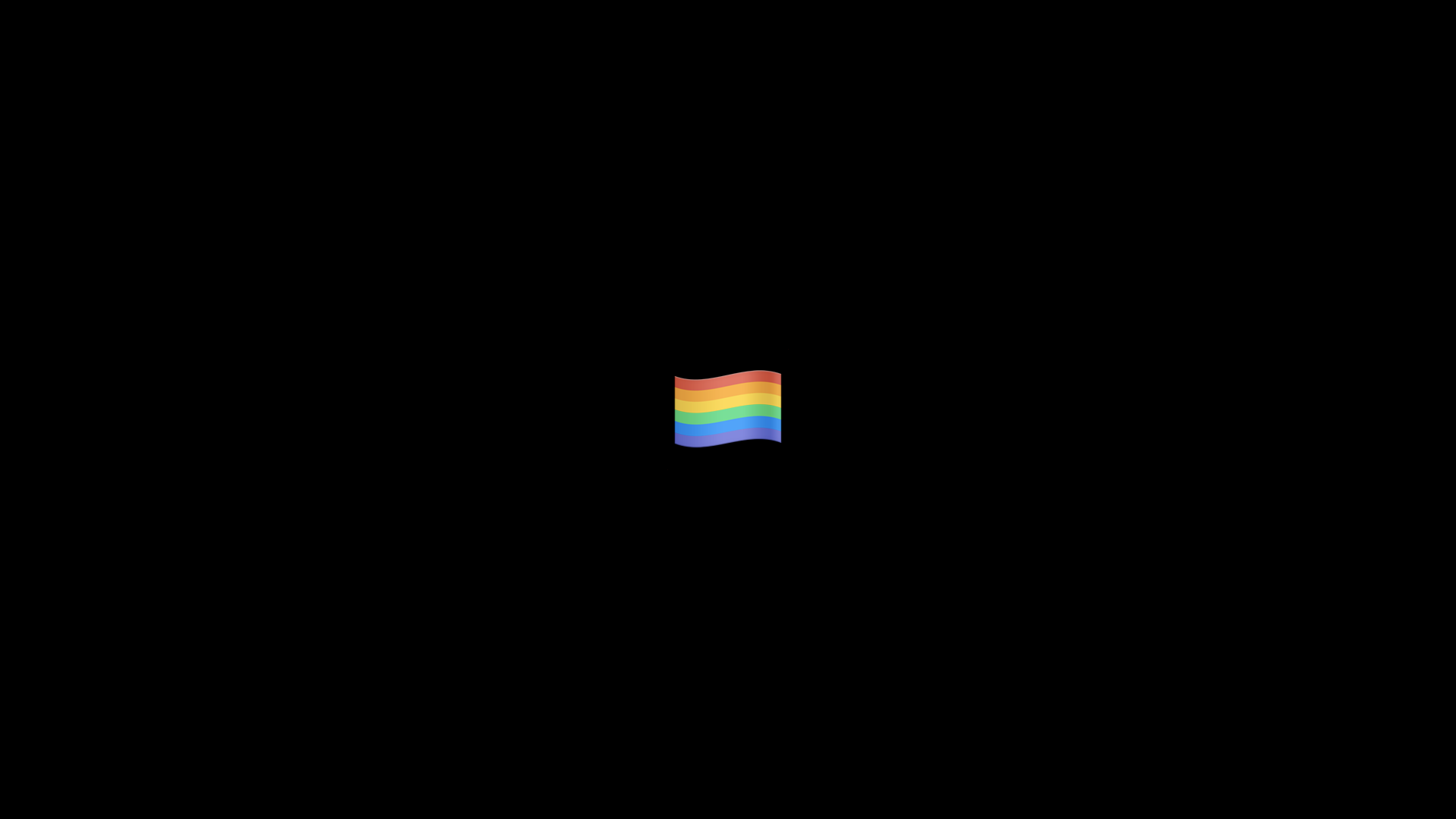 Rainbow flag on a black field